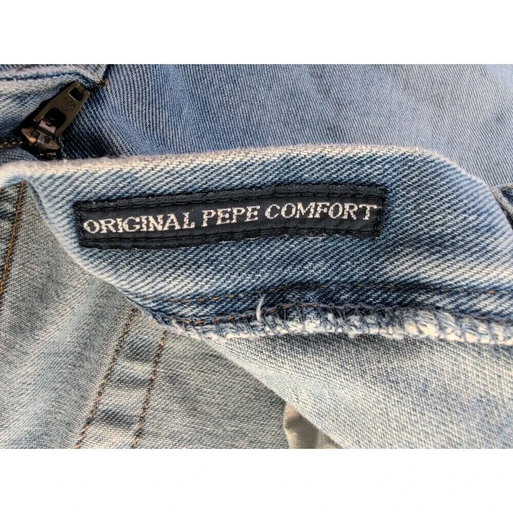 Pepe Jeans ORIGINAL PEPE COMFORT Jeans Y2K Distressed Relaxed Fit Size 36x33